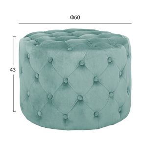 Табуретка Kassie Hm8406,07 зелен велур T, Chesterfield D60x43cm