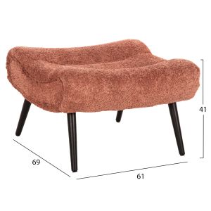 Табуретка Kemba Hm9606,02 розово букле-с черни дървени крака 68x58x40hcm