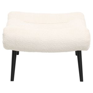 Табуретка Kemba Hm9606,06 букле цвят екрю-с черни дървени крака 68x58x40hcm