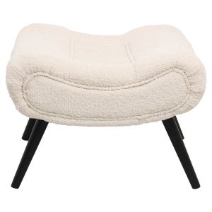 Табуретка Kemba Hm9606,06 букле цвят екрю-с черни дървени крака 68x58x40hcm