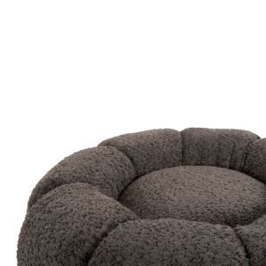 Табуретка Kripp Hm9602,01 сиво букле с черна метална база D60x31hcm