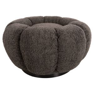 Табуретка Kripp Hm9602,01 сиво букле с черна метална база D60x31hcm