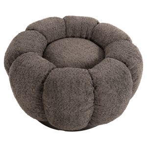 Табуретка Kripp Hm9602,01 сиво букле с черна метална база D60x31hcm