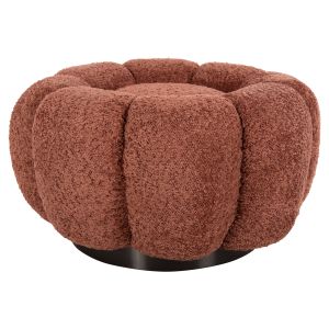 Табуретка Kripp Hm9602,02 розово букле с черна метална база D60x31hcm