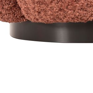Табуретка Kripp Hm9602,02 розово букле с черна метална база D60x31hcm