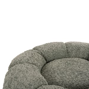Табуретка Kripp Hm9602,05 букле цвят шам фъстък с черна метална база D60x31hcm