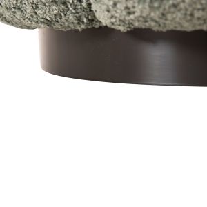 Табуретка Kripp Hm9602,05 букле цвят шам фъстък с черна метална база D60x31hcm