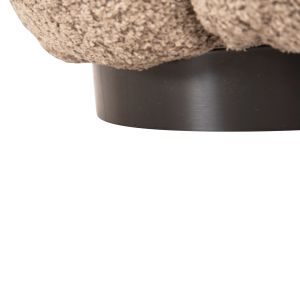 Табуретка Kripp Hm9602,08 бежово букле с черна метална база D60x31hcm