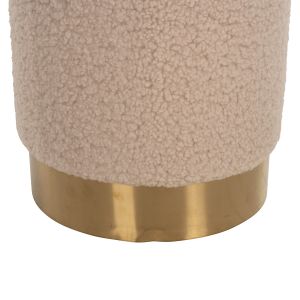 Табуретка Levy Hm8408,20 букле цвят екрю D35x42hcm