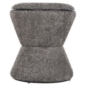 Табуретка Linner Hm9604,01 сиво букле с черни детайли D38,5x43hcm