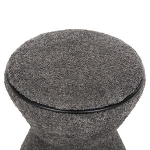 Табуретка Linner Hm9604,01 сиво букле с черни детайли D38,5x43hcm