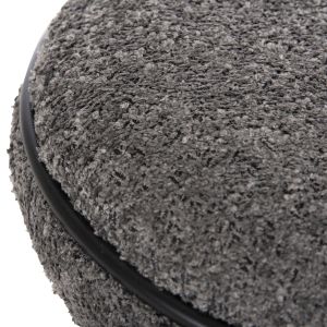 Табуретка Linner Hm9604,01 сиво букле с черни детайли D38,5x43hcm