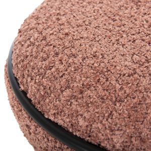 Табуретка Linner Hm9604,02 розово букле с черни детайли D38,5x43hcm