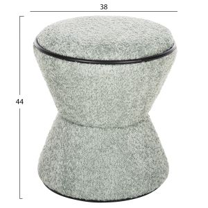 Табуретка Linner Hm9604,05 букле цвят шам фъстък с черни детайли D38,5x43hcm