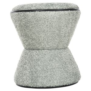 Табуретка Linner Hm9604,05 букле цвят шам фъстък с черни детайли D38,5x43hcm