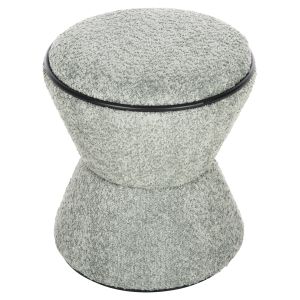 Табуретка Linner Hm9604,05 букле цвят шам фъстък с черни детайли D38,5x43hcm