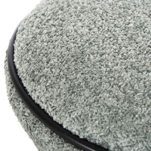 Табуретка Linner Hm9604,05 букле цвят шам фъстък с черни детайли D38,5x43hcm