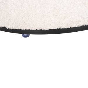 Табуретка Linner Hm9604,06 букле цвят екрю с черни детайли D38,5x43hcm