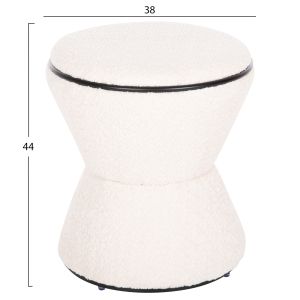 Табуретка Linner Hm9604,06 букле цвят екрю с черни детайли D38,5x43hcm