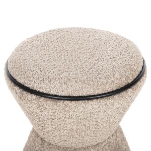Табуретка Linner Hm9604,08 бежово букле с черни детайли D38,5x43hcm