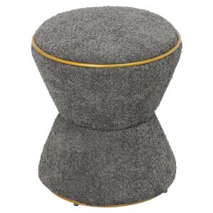 Табуретка Linner Hm9604,11 сиво букле със златни детайли D38,5x43hcm