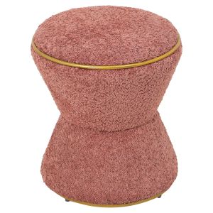 Табуретка Linner Hm9604,12 розово букле със златни детайли D38,5x43hcm