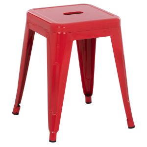Табуретка Melita Relix Hm0096.44 метална в червен цвят 37x37x45hcm.