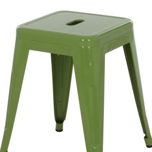 Табуретка Melita Relix Hm0096.53 метална в светло маслинено зелен цвят 37x37x45hсм.