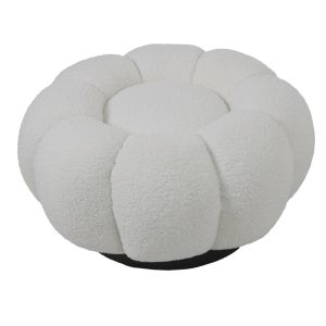 Табуретка Nester букле плат в бял цвят D60x31см