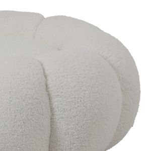 Табуретка Nester букле плат в бял цвят D60x31см