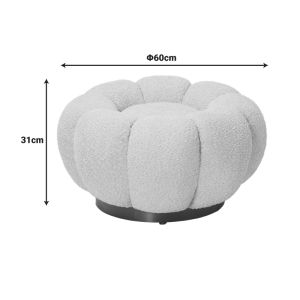 Табуретка Nester от букле плат в бежов цвят, размери 60x31 см