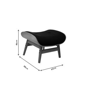Табуретка Relaxmirto от масивно дърво с черна текстилна дамаска 63x50x46cm