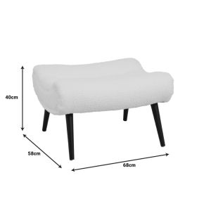 Табуретка Silla - табуретка за крака букле плат в прашен розов цвят 68x58x40см