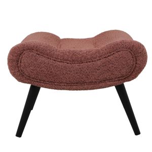 Табуретка Silla - табуретка за крака букле плат в прашен розов цвят 68x58x40см