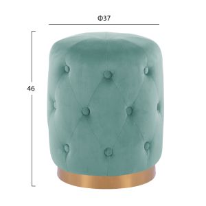 Табуретка Torrie Hm8405,07 в зелен велур със златна основа D37x46cm