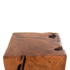 Табуретка ниска височина Kumo тиково дърво масив в естествен цвят 30x30x40hcm Hm7893