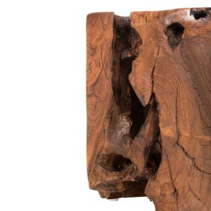 Табуретка ниска височина Kumo тиково дърво масив в естествен цвят 30x30x40hcm Hm7893