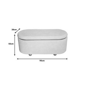 Табуретка ракла Tara кадифе светло сиво 90x38 X40