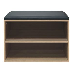 Табуретка с място за обувки Kiana 4 чифта в естествен цвят 60x32x44см