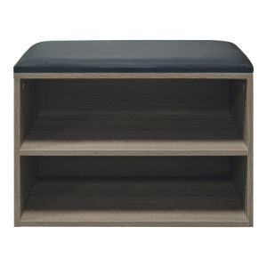 Табуретка с място за обувки Kiana 4 чифта в цвят сиво-дъб 60x32x44см