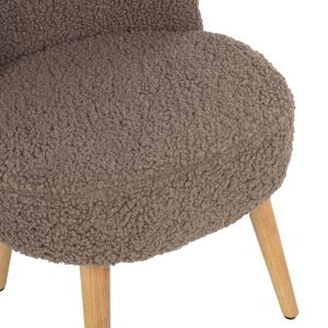Табуретка с ниска облегалка Yasmine Hm8395,25 светло кафяво букле 47x46x64,5hcm