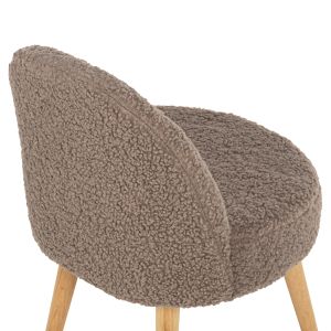 Табуретка с ниска облегалка Yasmine Hm8395,25 светло кафяво букле 47x46x64,5hcm