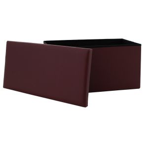 Табуретка-куфар Cooperation Pu тъмно кафява 6x38x38cm