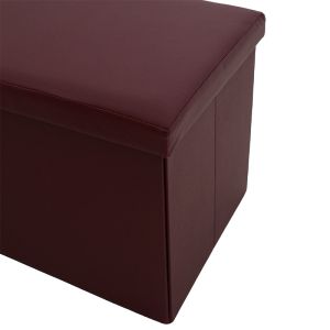 Табуретка-куфар Cooperation Pu тъмно кафява 6x38x38cm