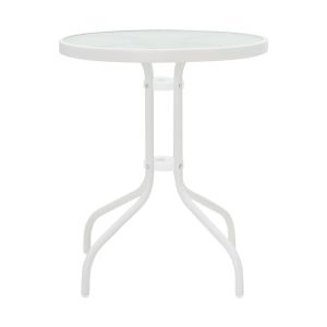 Таде-уотсън комплект трапезни маси от 3 бели метални D60x70cm