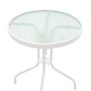 Таде-уотсън комплект трапезни маси от 3 бели метални D60x70cm