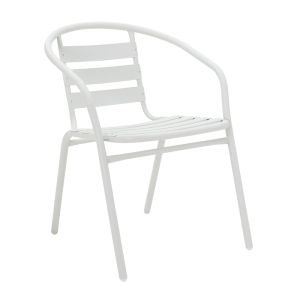 Таде-уотсън комплект трапезни маси от 3 бели метални D60x70cm