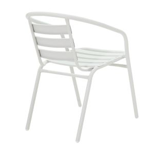 Таде-уотсън комплект трапезни маси от 3 бели метални D60x70cm