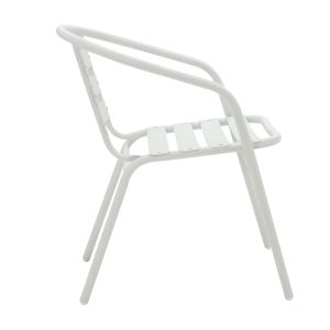 Таде-уотсън комплект трапезни маси от 3 бели метални D60x70cm