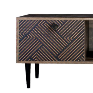 Тв мебел Boho-b Home цвят черно-дъб 120x39,5x45cm